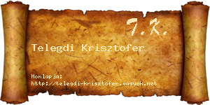 Telegdi Krisztofer névjegykártya